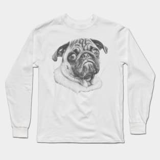 Pug (Black) Long Sleeve T-Shirt